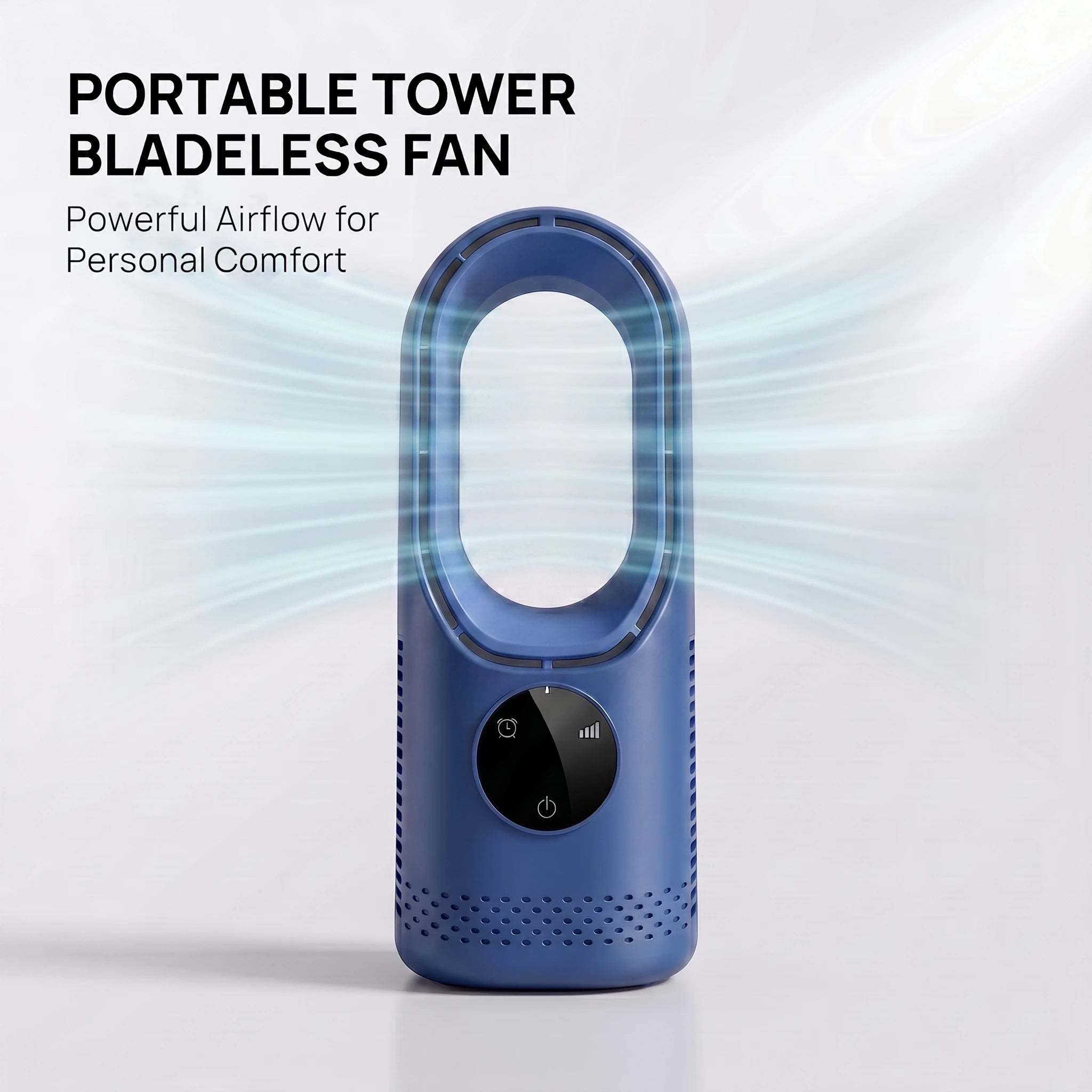 Desktop bladeless fan with six-speed wind adjustment, intelligent timing function, remote control, and quiet strong wind.